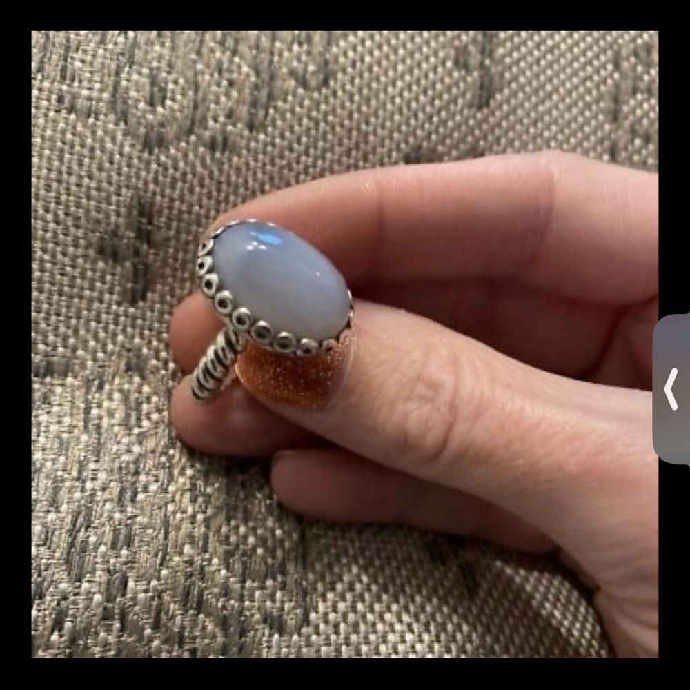 Elegant Silver and Blue Women's Ring